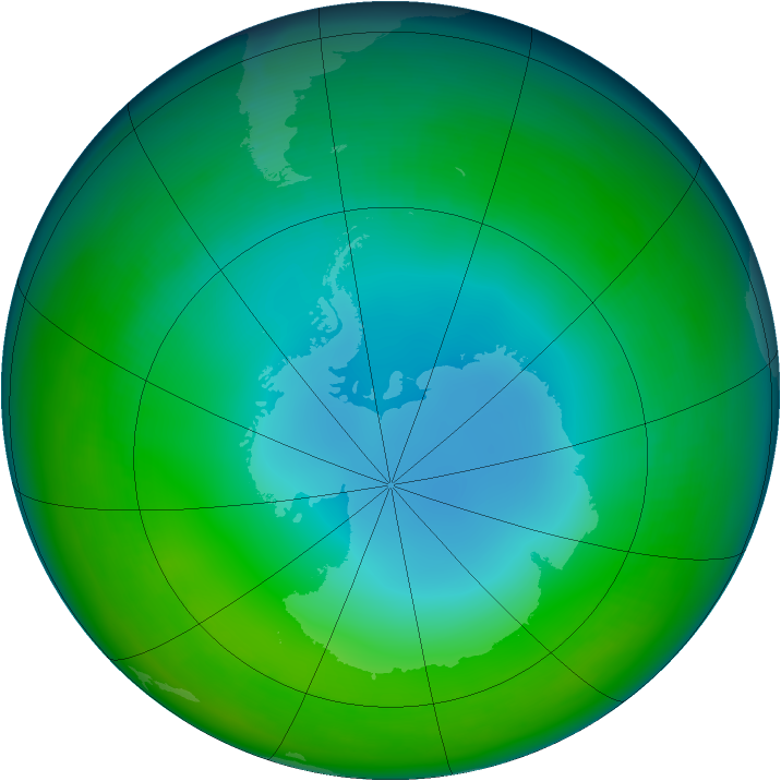 Antarctic ozone map for June 2001